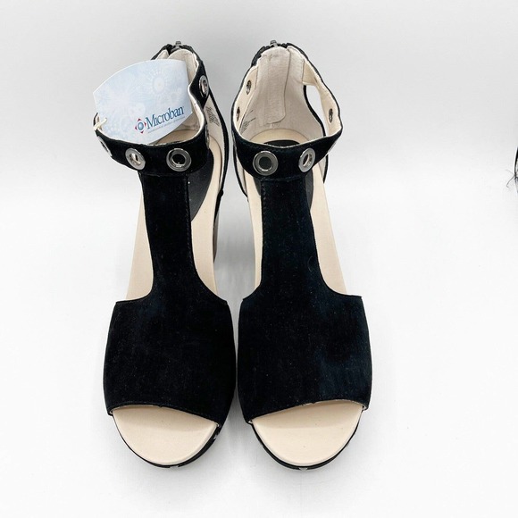 Jambu Sandals Suede Sheila Block High Heel Shoe - Picture 3 of 12